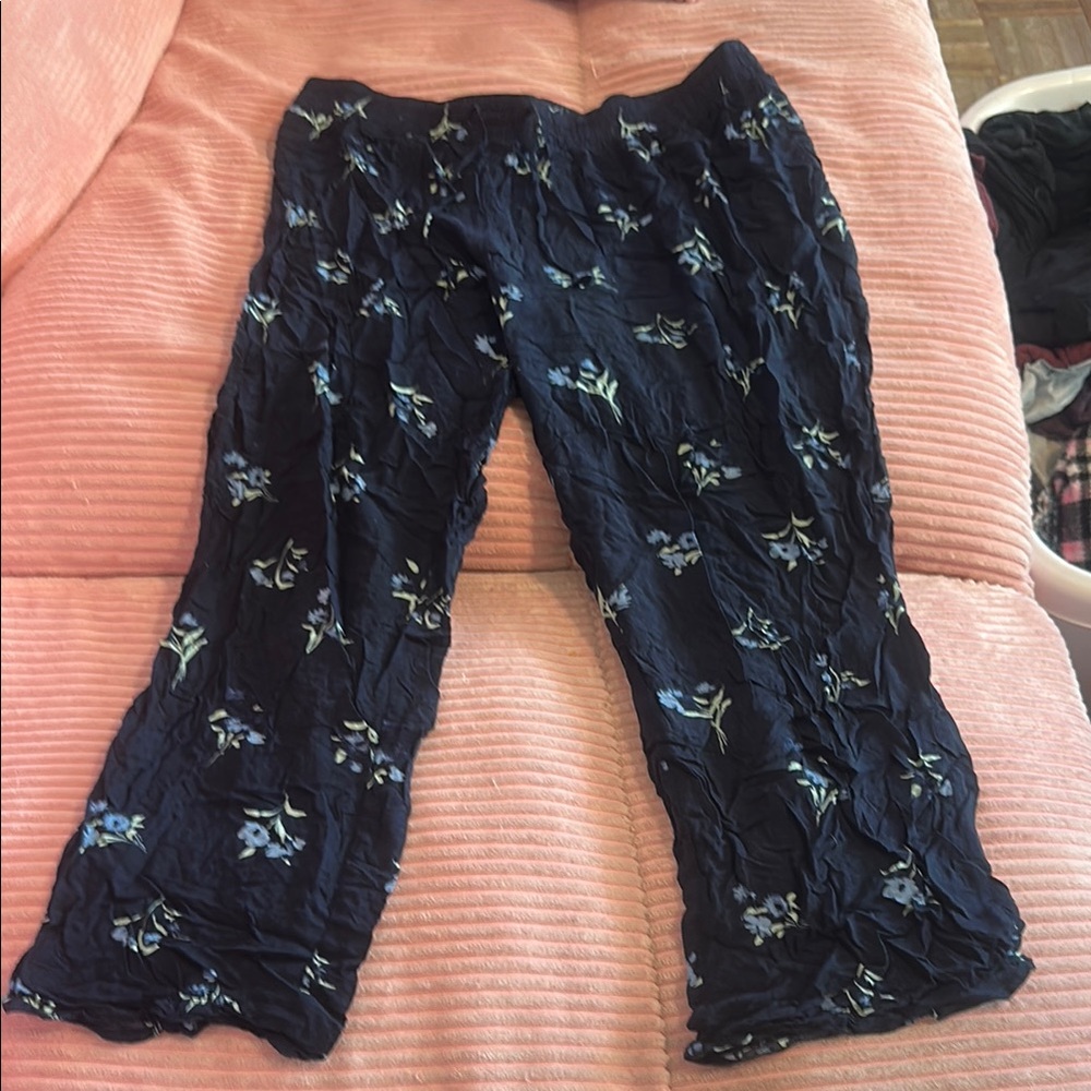 Floral Navy Pajama Bottoms